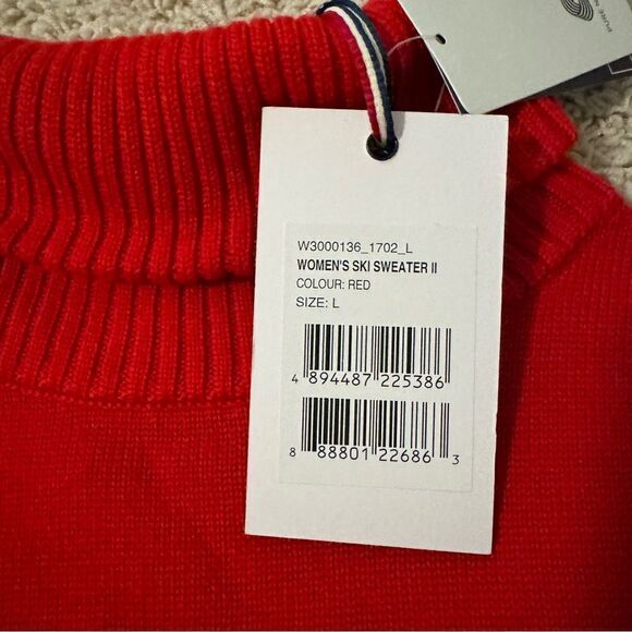 Perfect Moment Ski Merino Wool Sweater Mock Neck Base Layer Large Red NWT - Picture 5 of 5